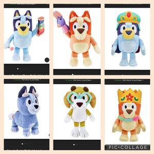 6 NEW Bluey Plush